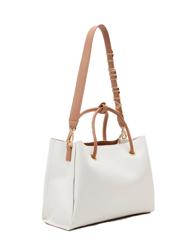 VALENTINO BAGS SHOPPING ALEXIA BLANCO/BEIGE