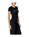 GUESS CN SS LOGO LACE TEE JET BLACK A996