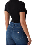 GUESS CN SS LOGO LACE TEE JET BLACK A996