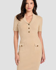 GUESS SS FELICITY SWTR DRESS FOAMY TAUPE