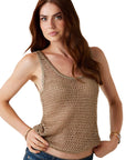 GUESS SL SN OPEN STITCH AVA TANK WET SAND MULTI