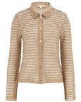 GUESS LS BUTTON FRONT BELLA TOP WET SAND MULTI