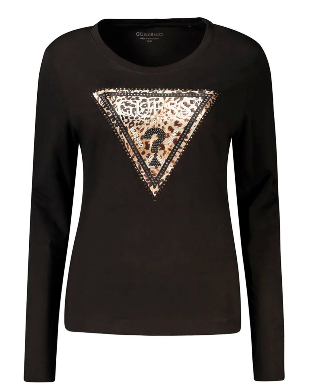 GUESS CN SAVANNA T-SHIRT LEOPARD TRIANGLE