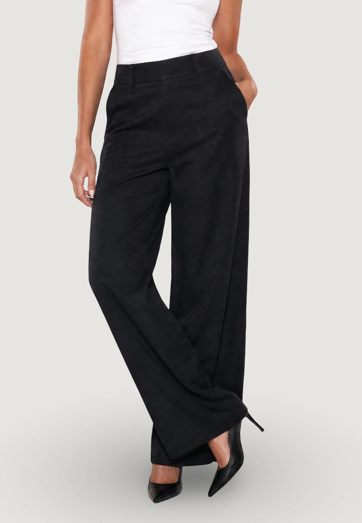 GUESS BASTIENNE WIDE LEG TROUSER JET BLACK A996