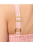 GUESS SS TECLA BUSTIER PINK WHITE STRIPE