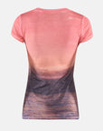 GUESS SS BEACH SUNSET R3 SUB TEE PEACH CORAL MULTI