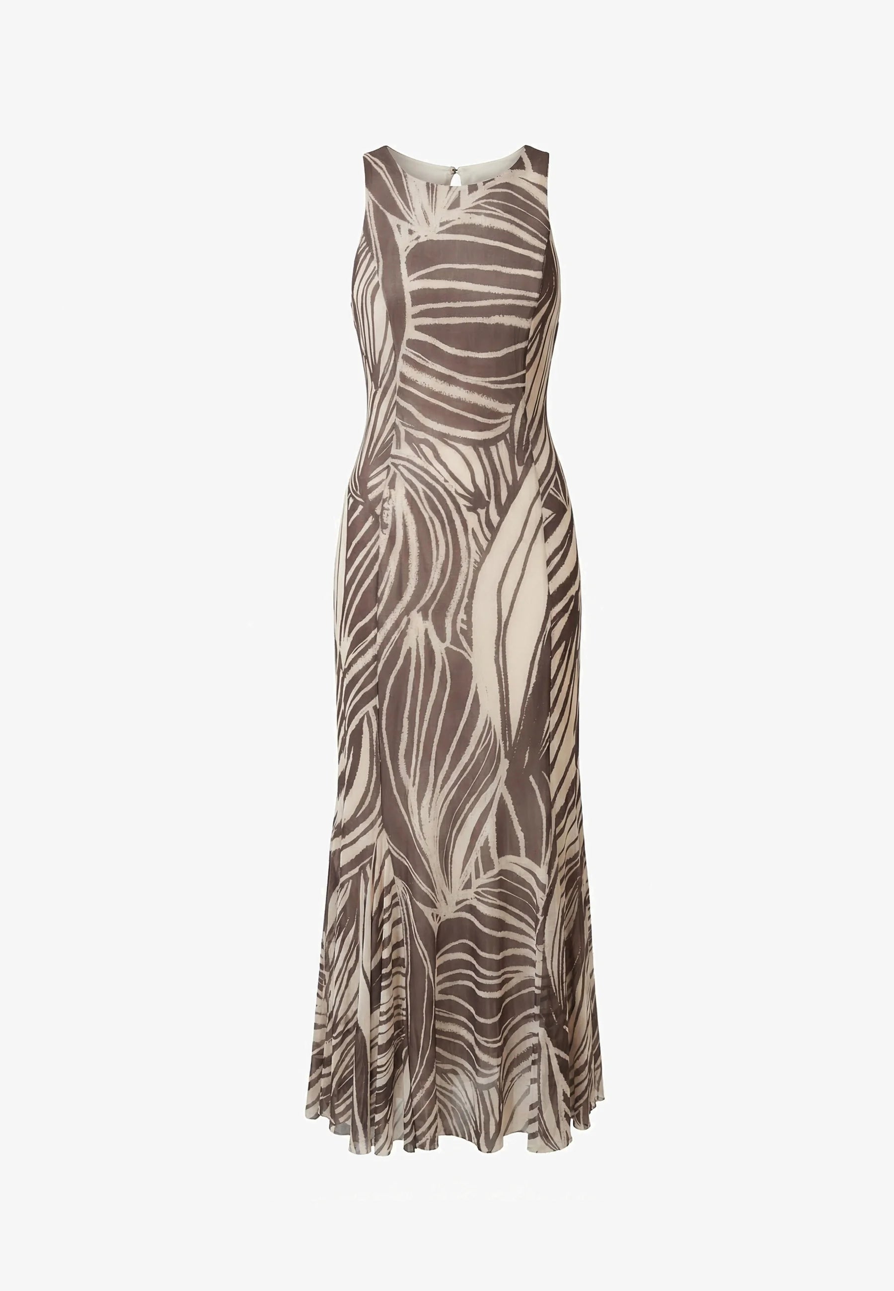GUESS SL SERAFINA MESH LONG DRESS WILD ESCAPE PRINT