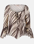 GUESS 3_4 SL SERAFINA MESH TOP WILD ESCAPE PRINT