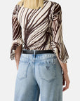GUESS 3_4 SL SERAFINA MESH TOP WILD ESCAPE PRINT