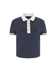 GUESS N SS POLO NK ALPHONSINE STRIPED JET BLACK A9