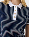 GUESS N SS POLO NK ALPHONSINE STRIPED JET BLACK A9 - ROPA