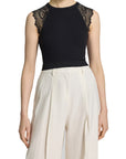 GUESS MILLIE SEAMLESS LACE SWTR TOP JET BLACK A996