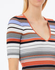 LIU JO SWEATER MULTICOLOR STRIPES L