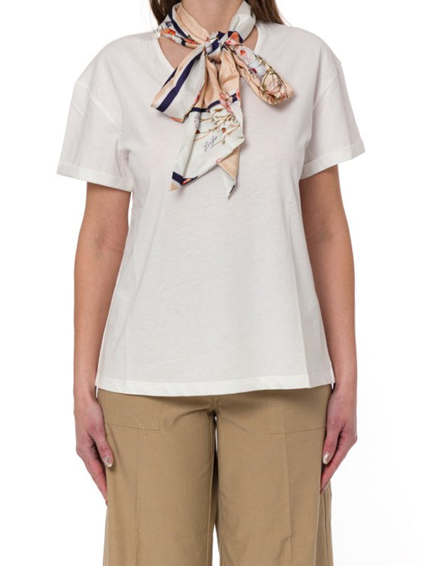 LIU JO T SHIRT MODA M C BCO BLOOMING FOUL