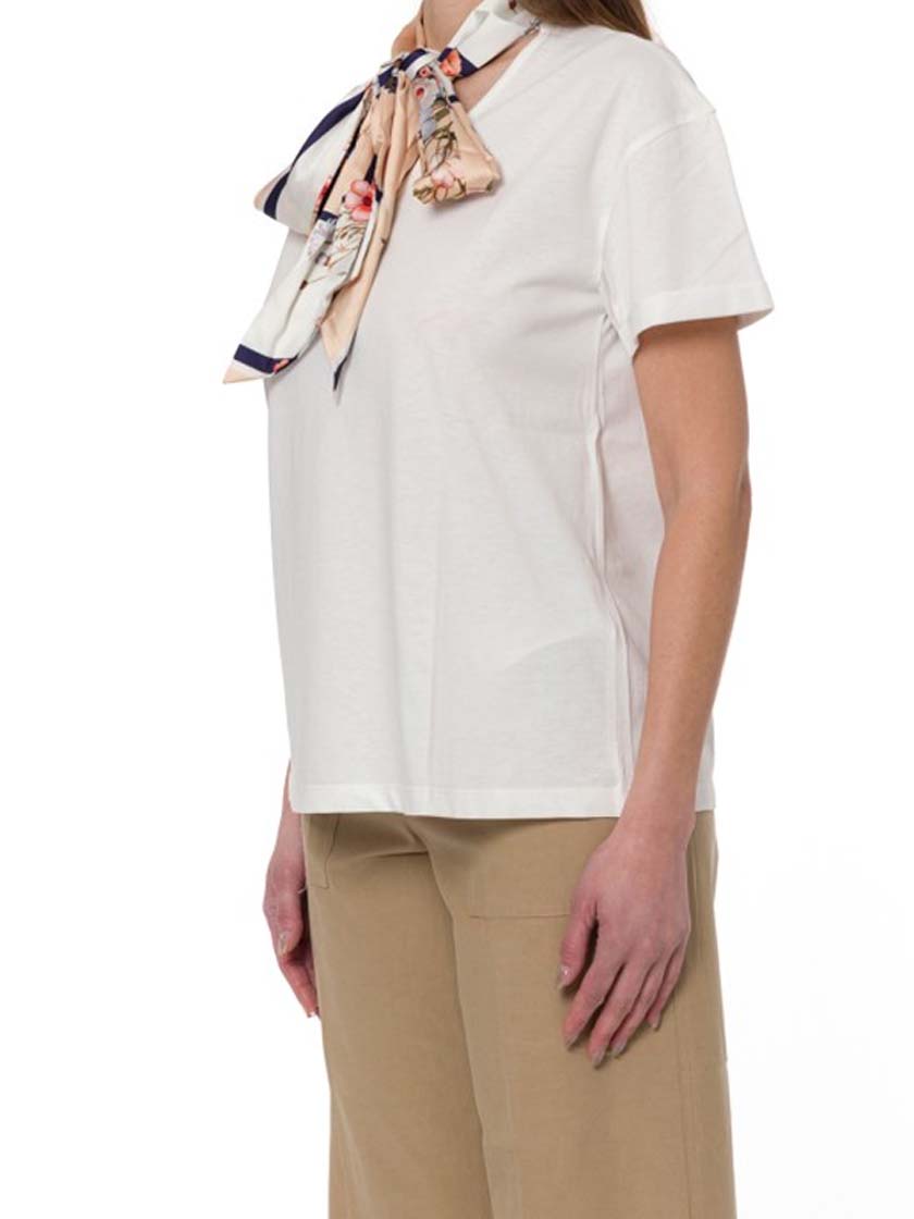 LIUJO T-SHIRT MODA M/C BCO/BLOOMING FOUL
