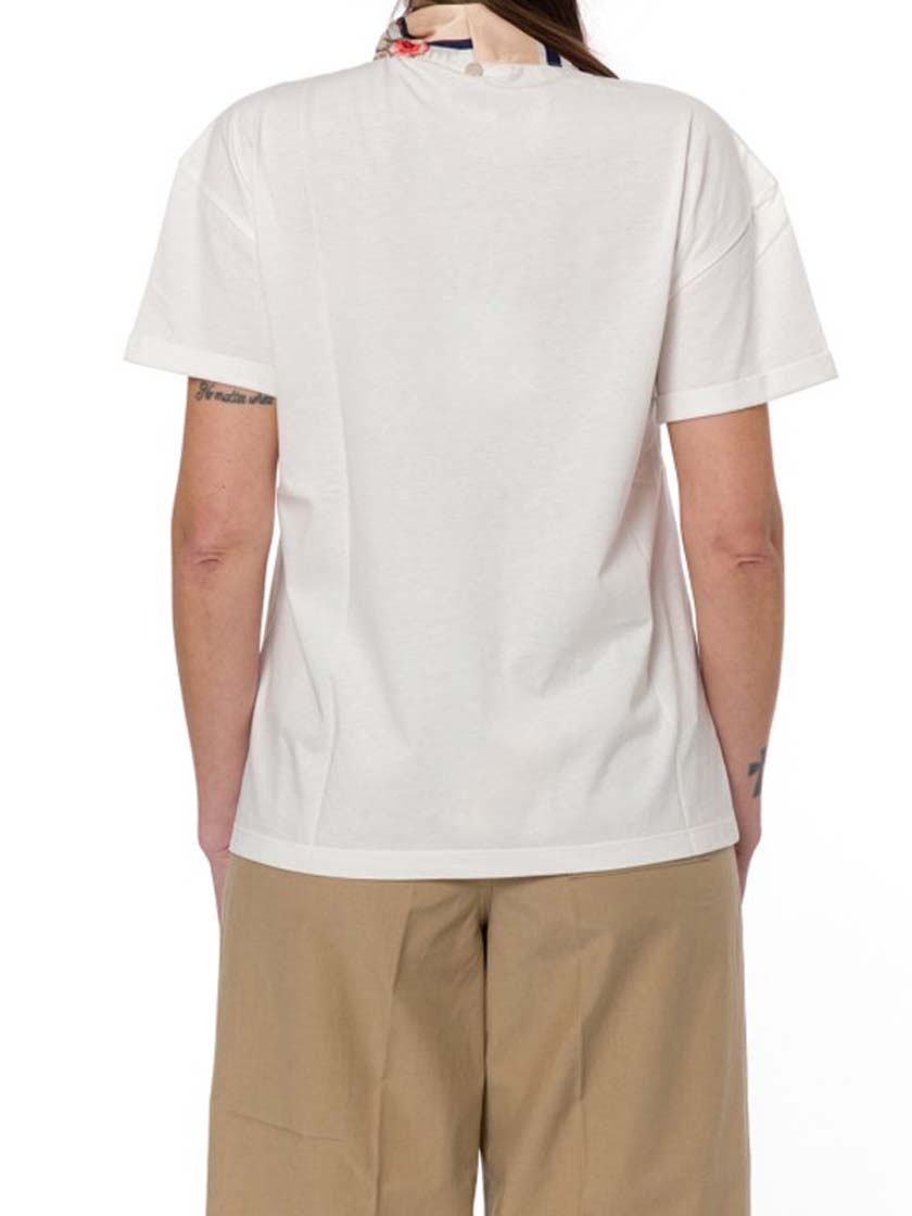 LIUJO T-SHIRT MODA M/C BCO/BLOOMING FOUL