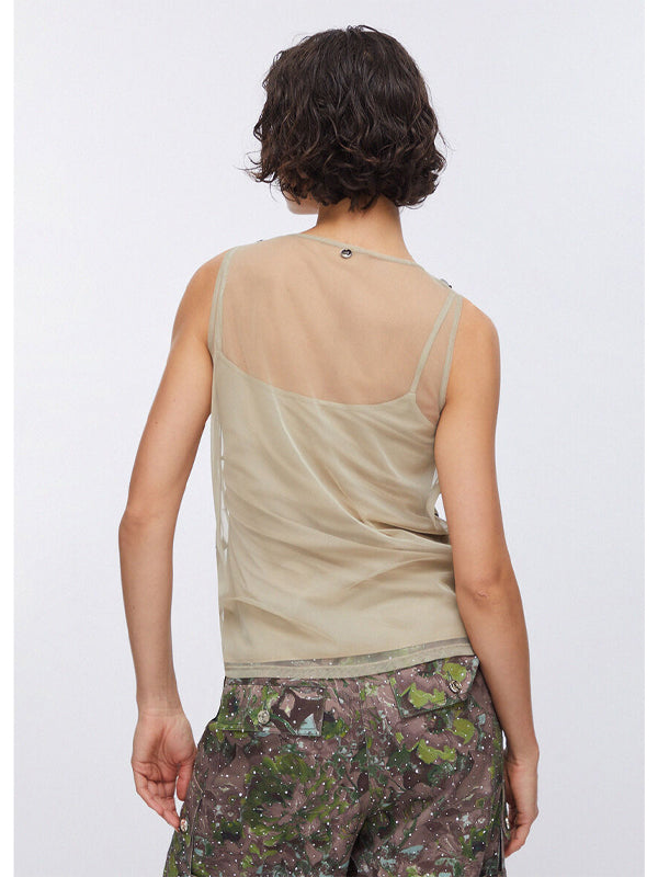 LIUJO TOP JERSEY DK.OLIVE EMBROIDERIE