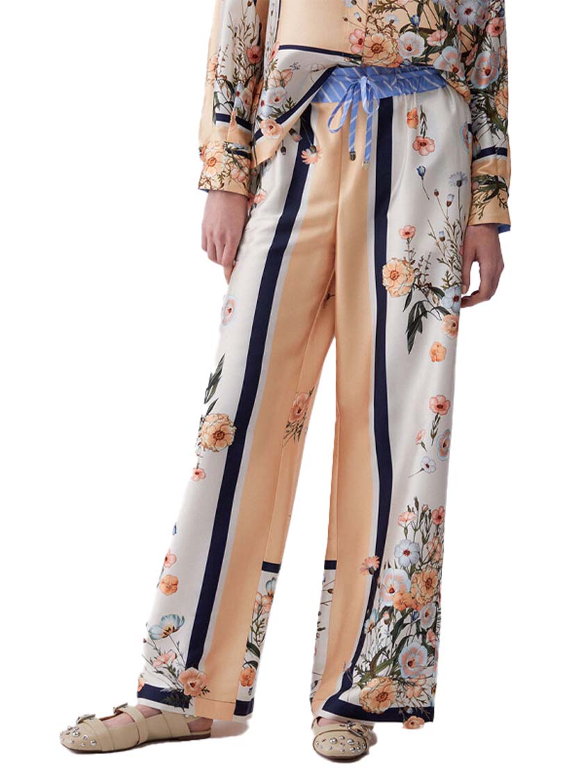 LIUJO PANT.TS NAV LUNGO BLU STR/BLOOM.BIG