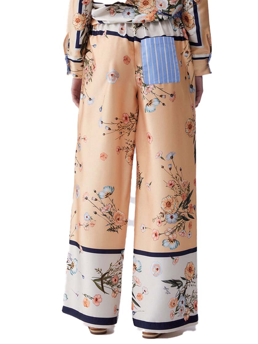 LIUJO PANT.TS NAV LUNGO BLU STR/BLOOM.BIG