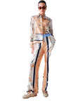 LIUJO PANT.TS NAV LUNGO BLU STR/BLOOM.BIG