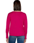 LIU JO SWEATER CON CUELLO EN V MAGENTA