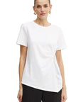 LIU JO T-SHIRT M/C COMB.SATIN BROOCH BLANCO