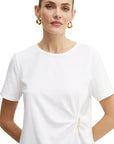 LIU JO T-SHIRT M/C COMB.SATIN BROOCH BLANCO