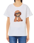 LIU JO T-SHIRT M/C ANIMALS 3D BLANCO FLUFFY DOG