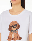 LIU JO T-SHIRT M/C ANIMALS 3D BLANCO FLUFFY DOG