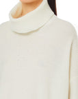 LIU JO JERSEY OVERSIZE LANA CUELLO VUELTO BLANCO