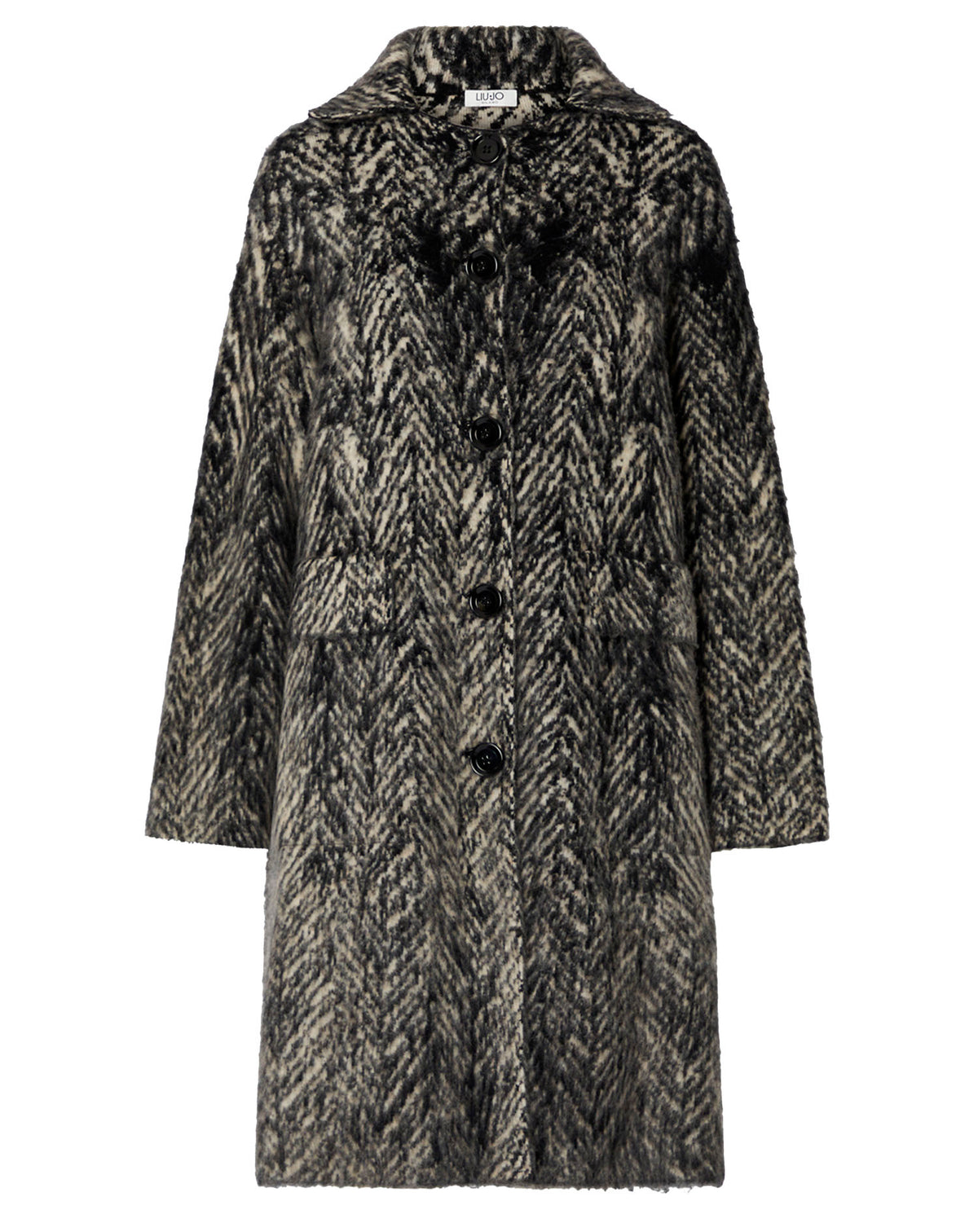 LIU JO COAT JACQ NAT FISHBONE