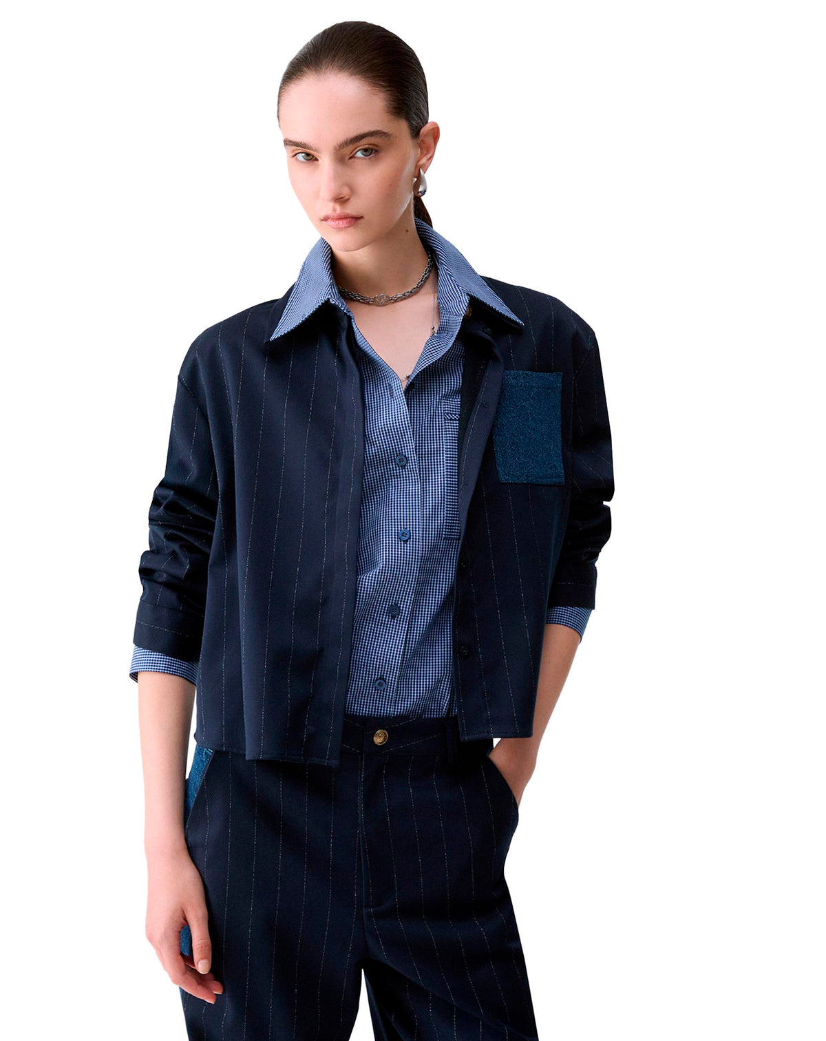 LIU JO BLOUSE BLU LUX.PIN ST/BLU W