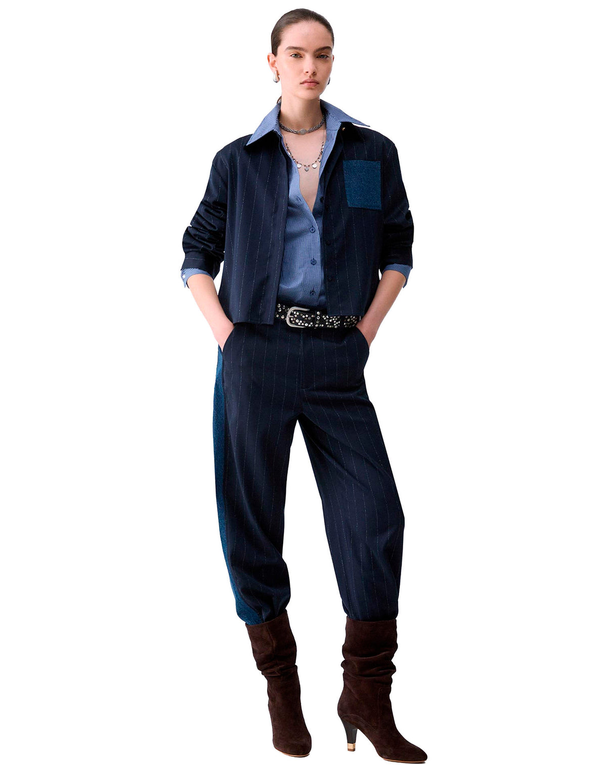 LIU JO BLOUSE BLU LUX.PIN ST/BLU W