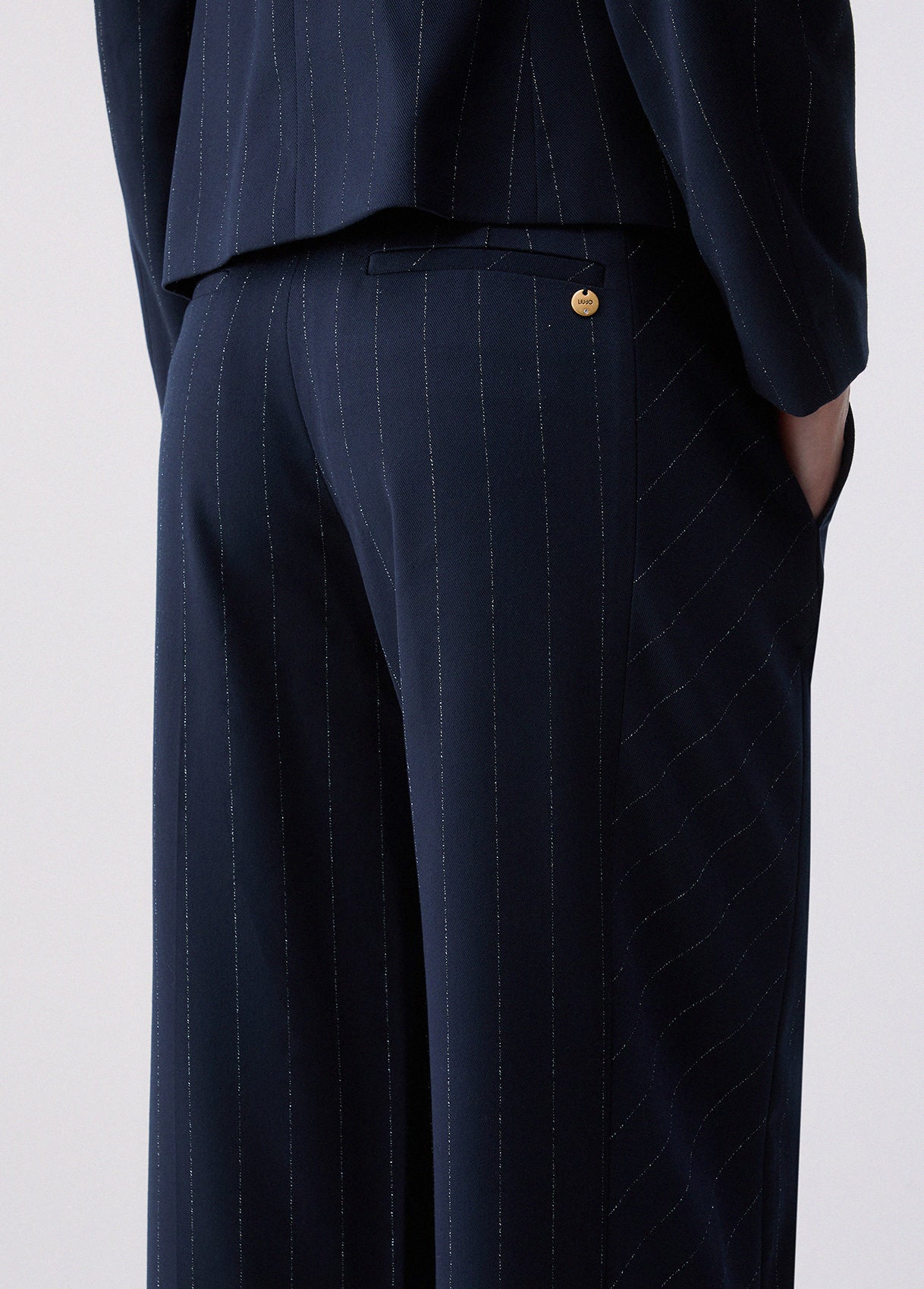 LIU JO PANTS BLU LUREX PIN STRIPE