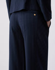 LIU JO PANTS BLU LUREX PIN STRIPE