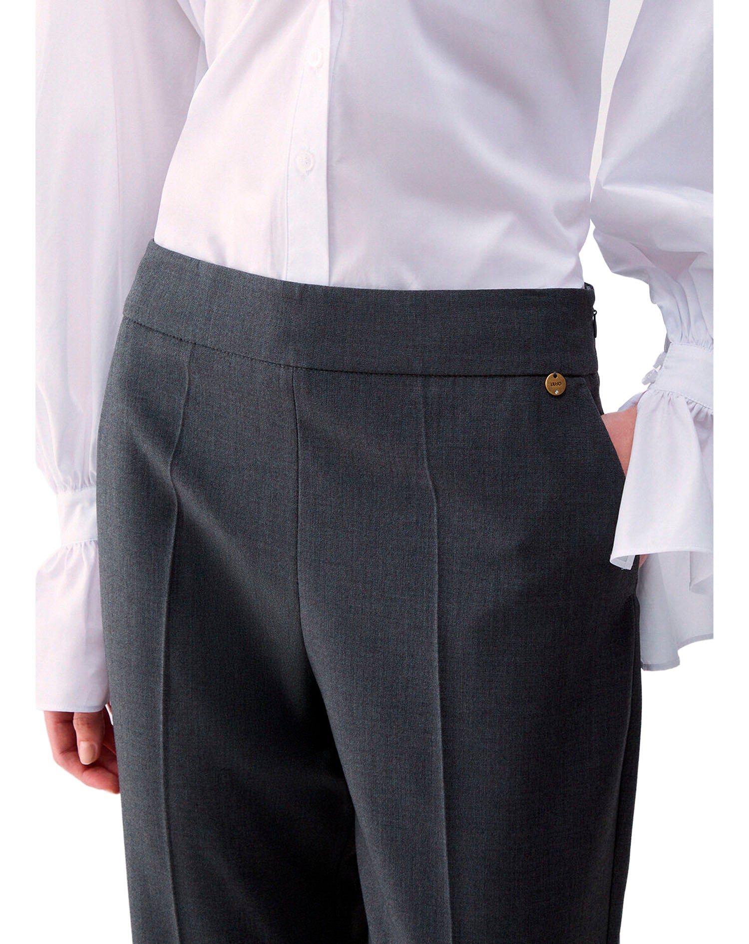 LIU JO PANTS DARK GREY MELANGE
