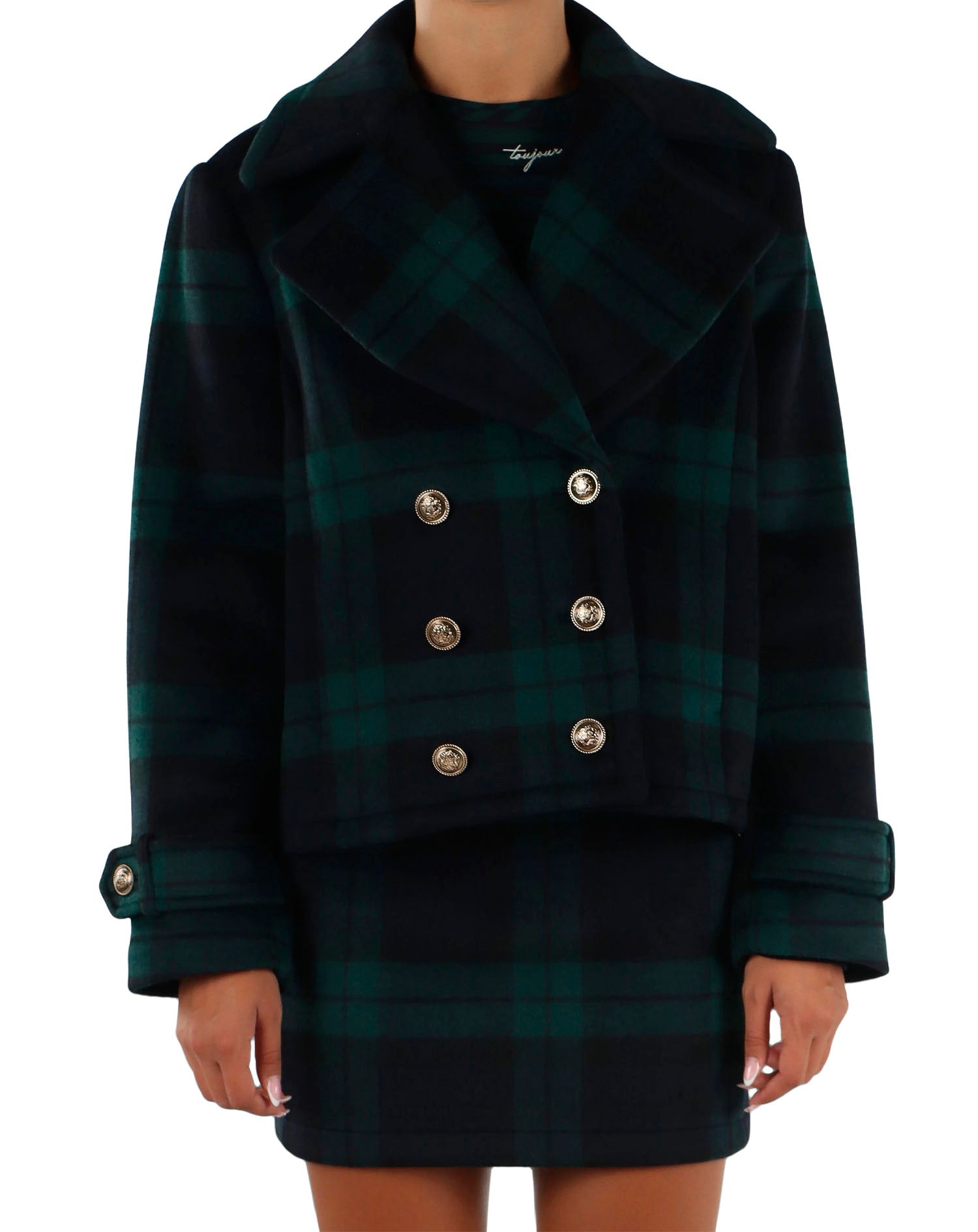 LIU JO COAT BLUE TARTAN