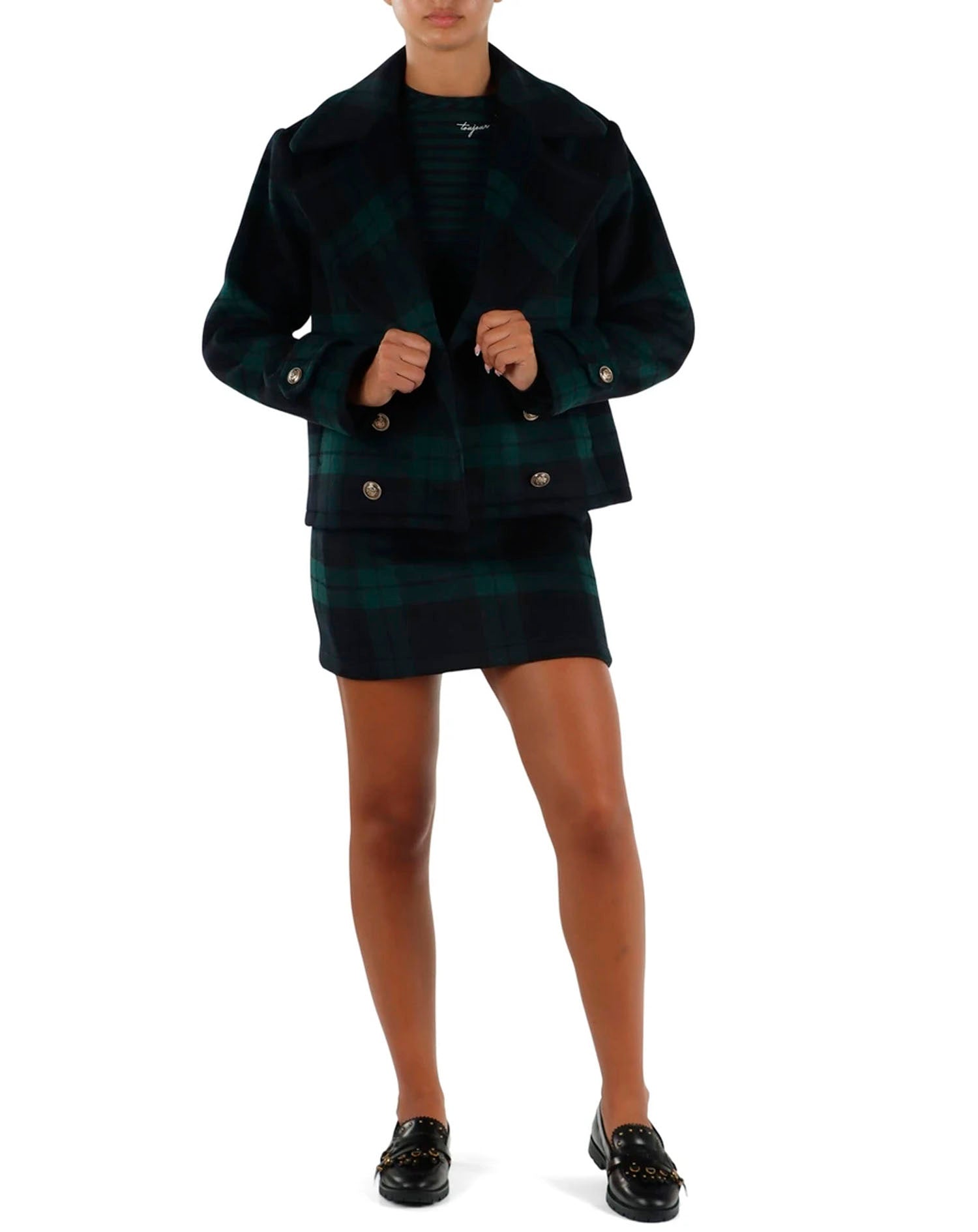 LIU JO COAT BLUE TARTAN
