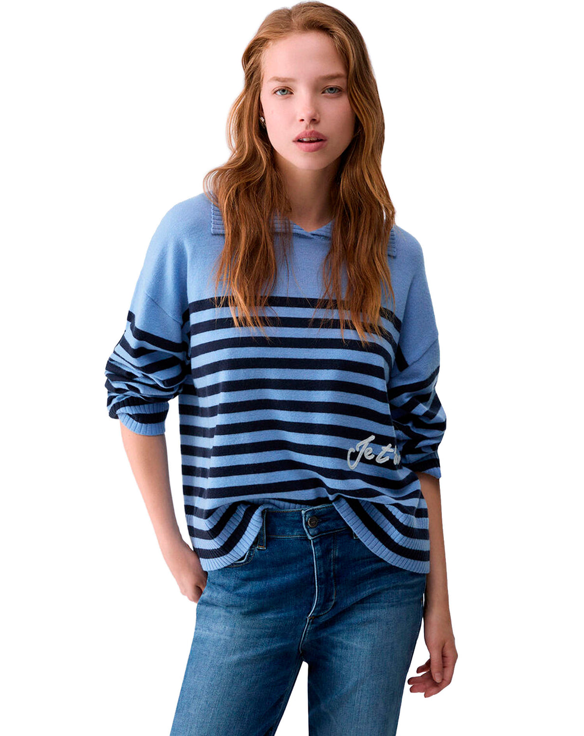 LIU JO SWEATER DUSK BLUE/NUIT NOIR
