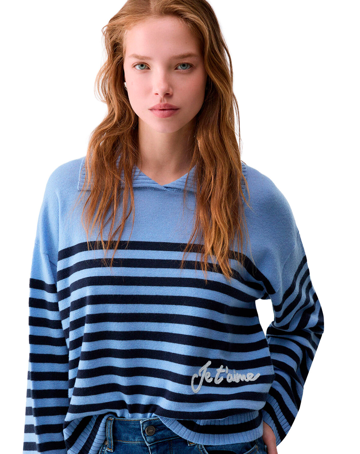 LIU JO SWEATER DUSK BLUE/NUIT NOIR