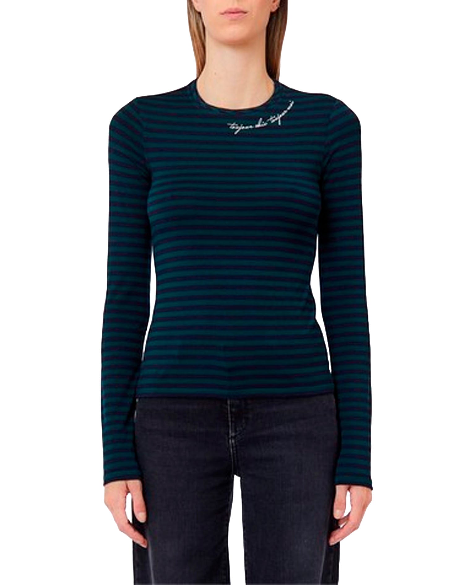 LIU JO T-SHIRT RIGA VERDE BLU