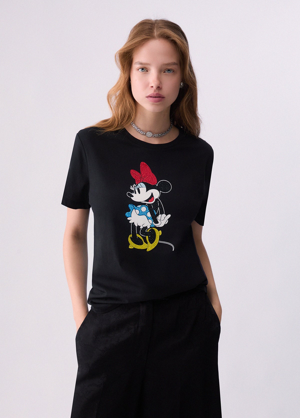 LIU JO T-SHIRT NERO MISS MOUSE COL
