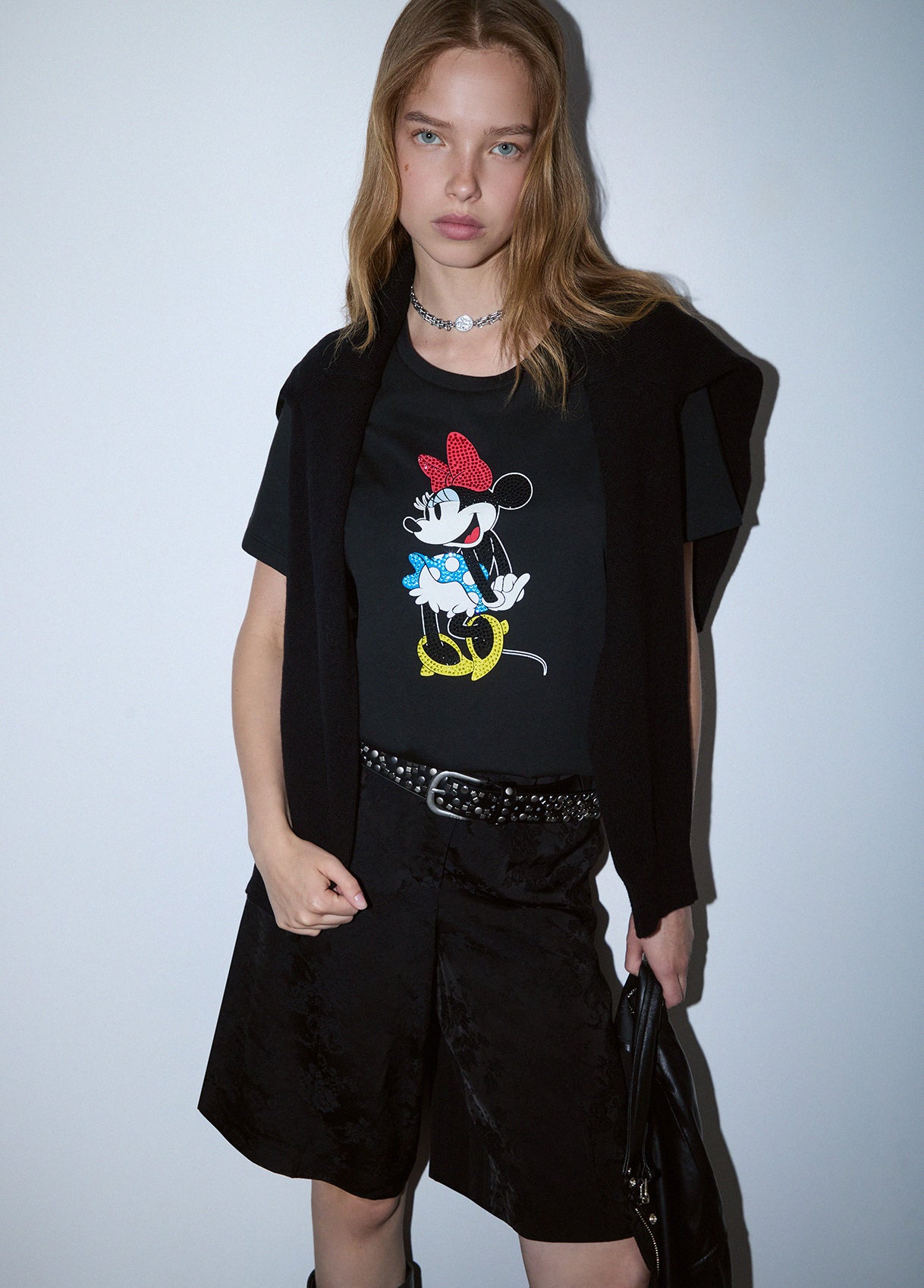 LIU JO T-SHIRT NERO MISS MOUSE COL