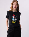 LIU JO T-SHIRT NERO MISS MOUSE COL