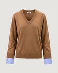 LIU JO SWEATER COCOA CR/POP DUSK BL