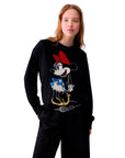 LIU JO SWEATER NERO MISS MOUSE COL