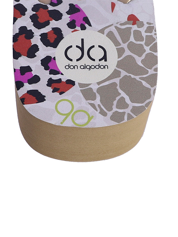 DON ALGODÓN FLIP FLOP CUÑA SUELA DE LEOPARDO COLOR