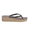 DON ALGODÓN FLIP FLOP CUÑA SUELA DE LEOPARDO