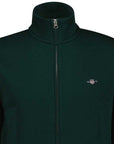 GANT REG SHIELD FULL ZIP SWEAT TARTAN GREEN