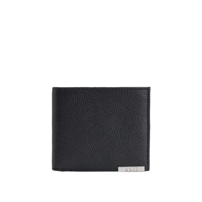 BOSS SET DE PIEL CARTERA Y TARJETERO NEGRO - TALLA ÚNICA